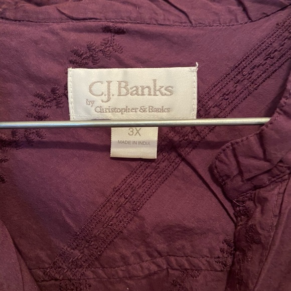 Size 3x CJ Banks sleeveless button down shirt - Picture 2 of 5